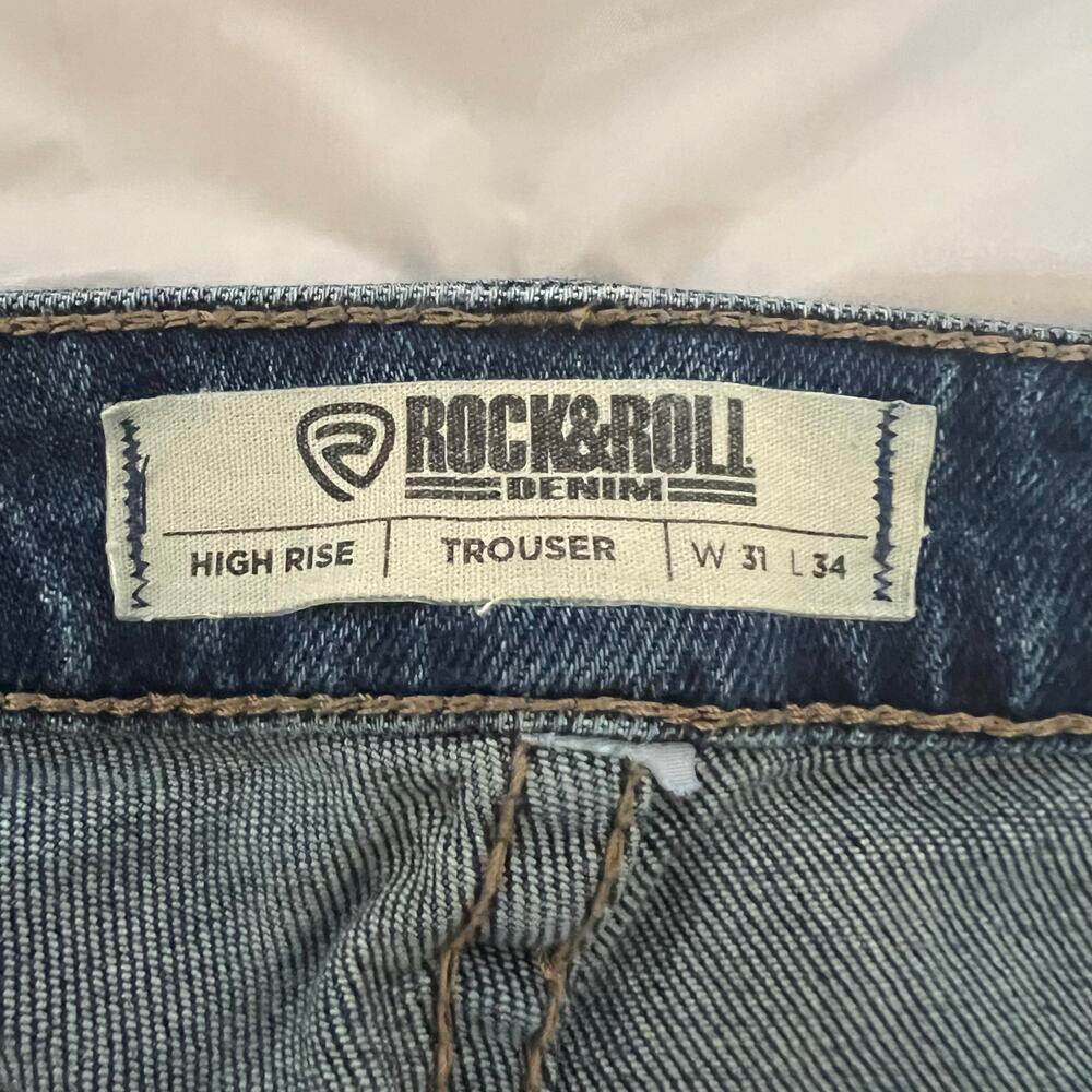Rock & Roll Cowgirl High Rise Bootcut Jeans W31 L34 Medium Wash Western Denim - Picture 8 of 10